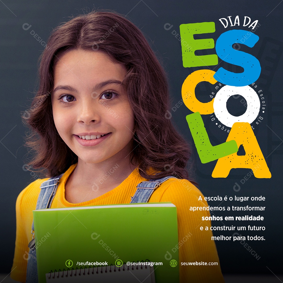 Dia da Escola 15 De Março Social Media PSD Editável