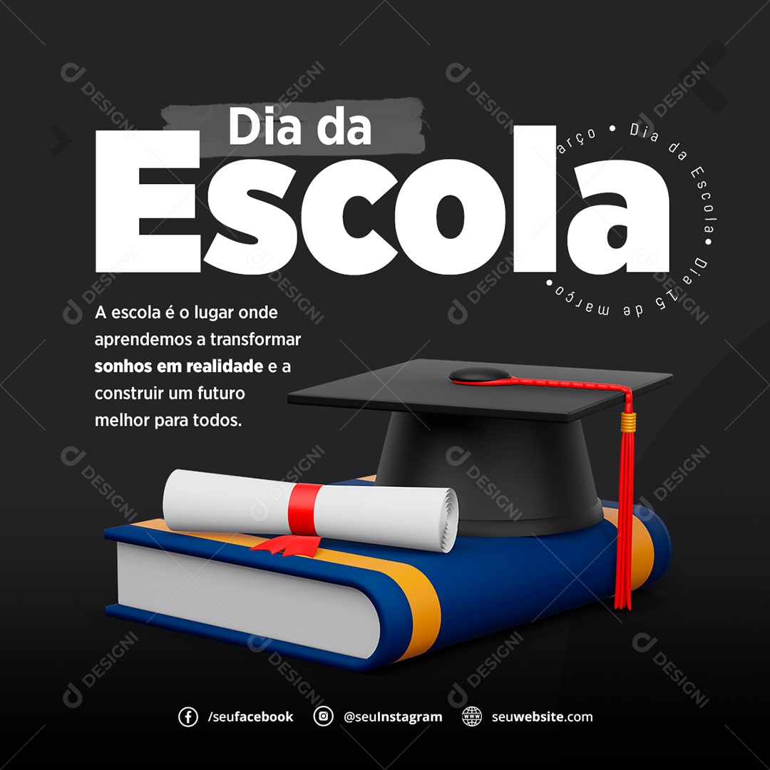 Dia da Escola 15 De Março Social Media PSD Editável