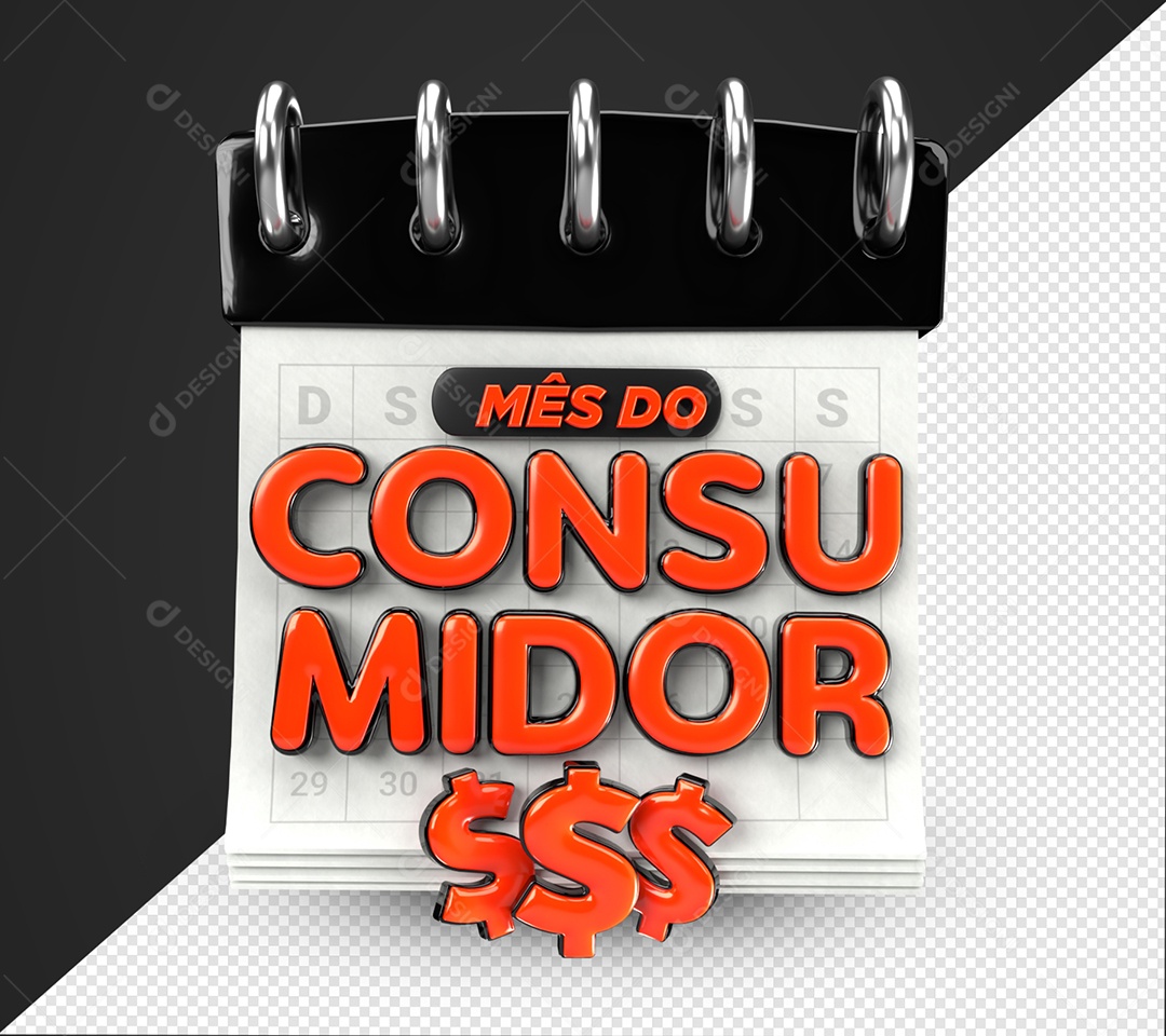 Mês Do Consumidor Selo 3D Vermelho Para Composição PSD