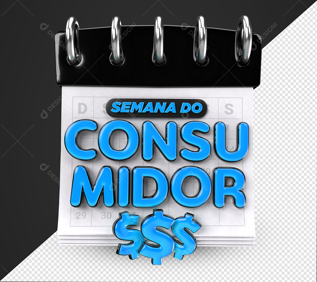 Semana Do Consumidor Selo 3D Azul Para Composição PSD