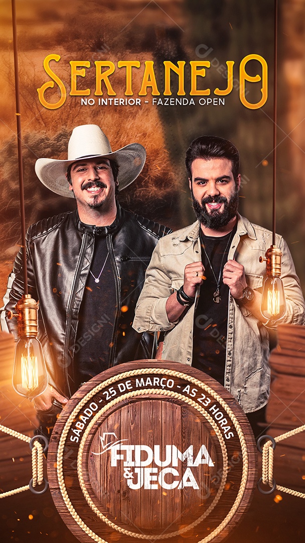 Flyer Sertanejo no Interior Fiduma & Jeca Story Social Media PSD Editável