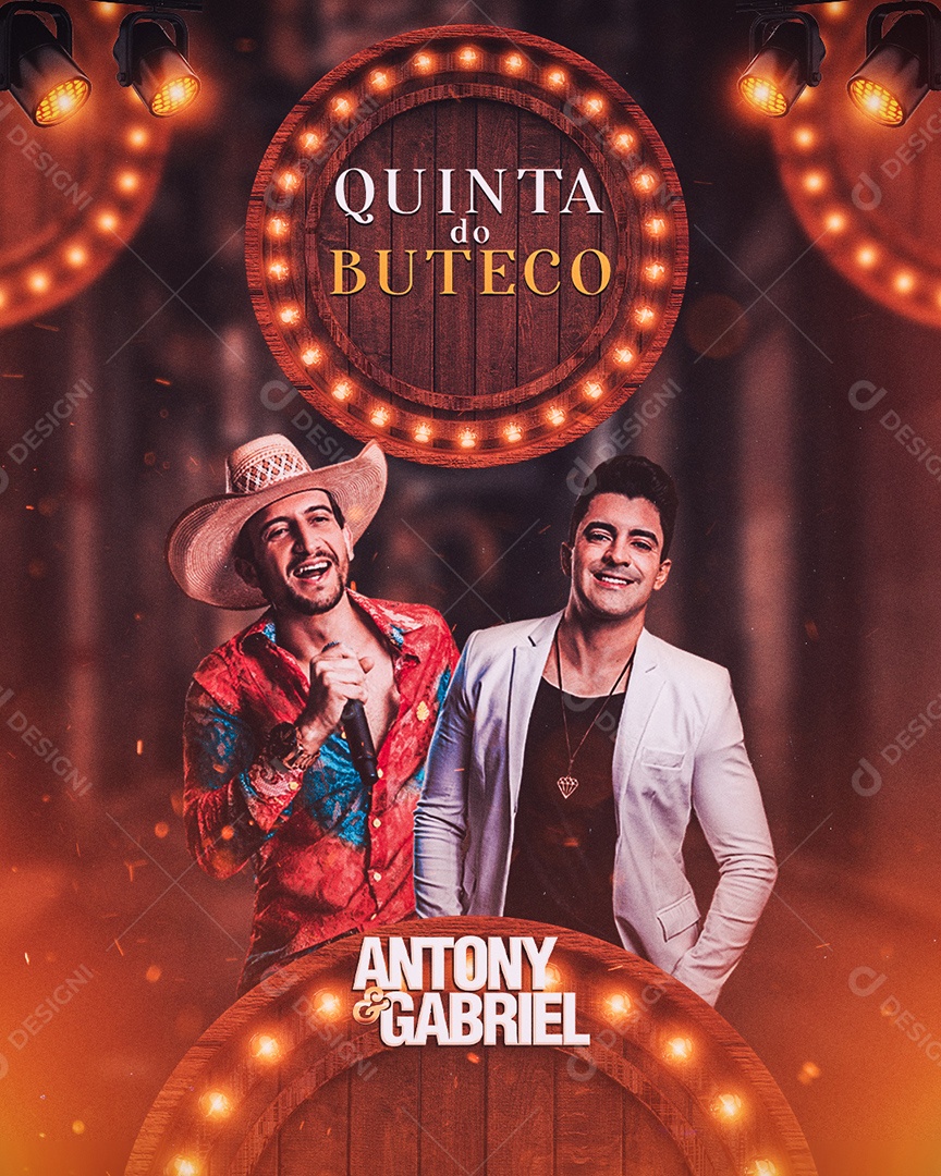 Flyer Quinta do Buteco Antony e Gabriel Social Media PSD Editável