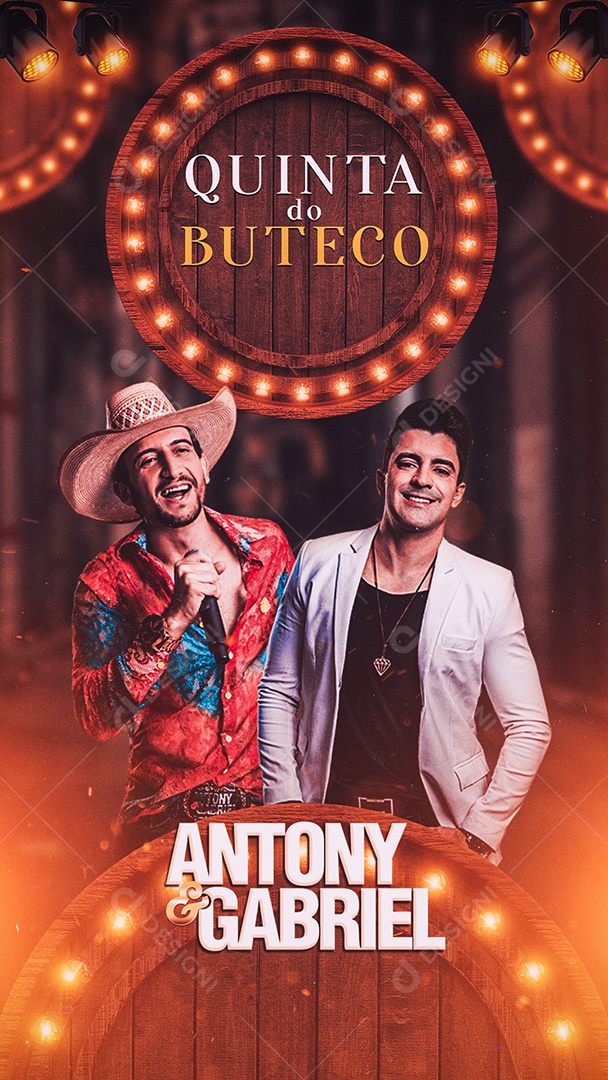 Flyer Quinta do Buteco Antony e Gabriel Story Social Media PSD Editável