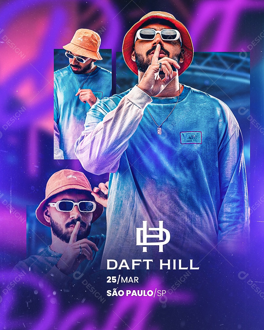 Flyer Show Daft Hill DJ Social Media PSD Editável