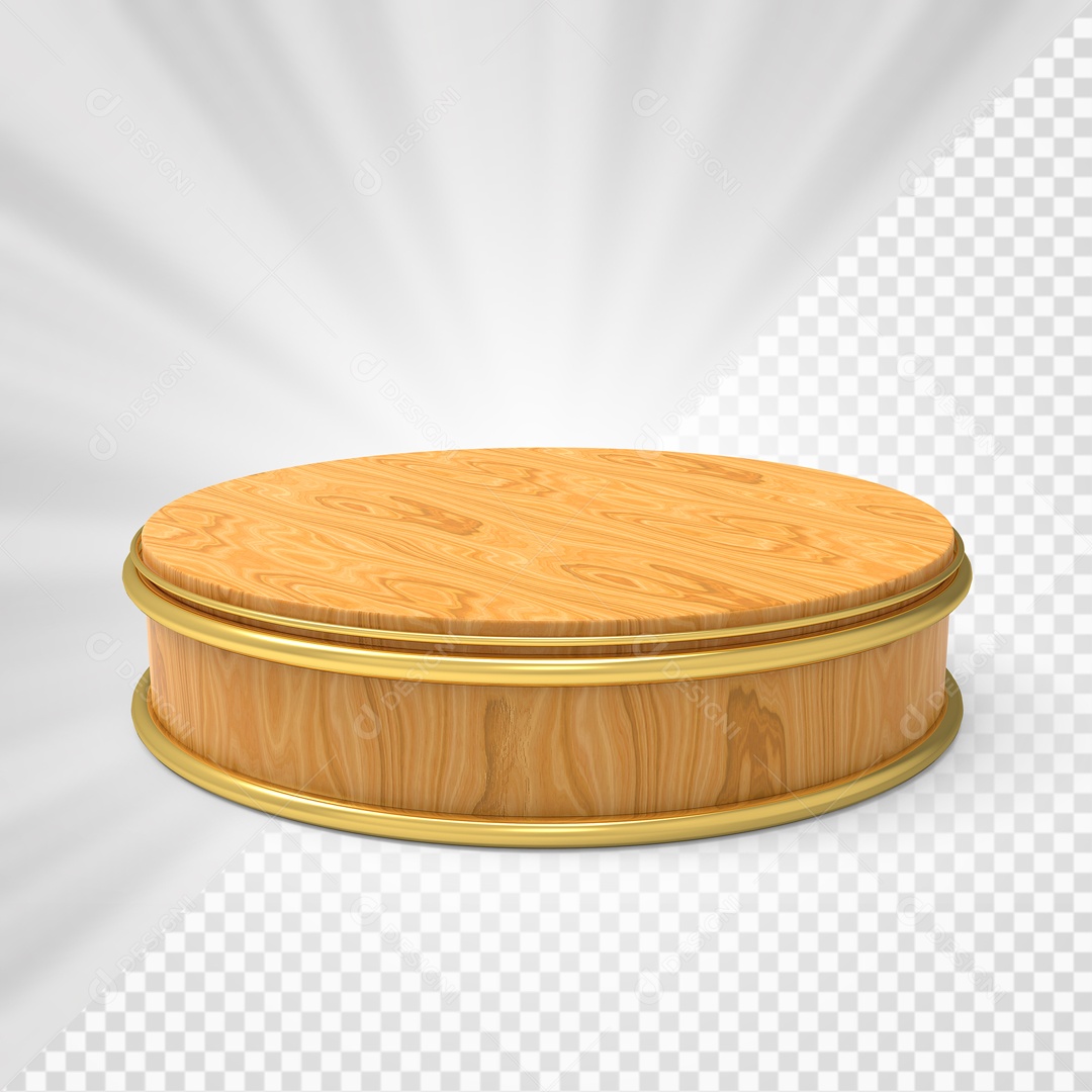 Podium Queimado Com Borda Dourada Elemento 3D Para Composição PSD