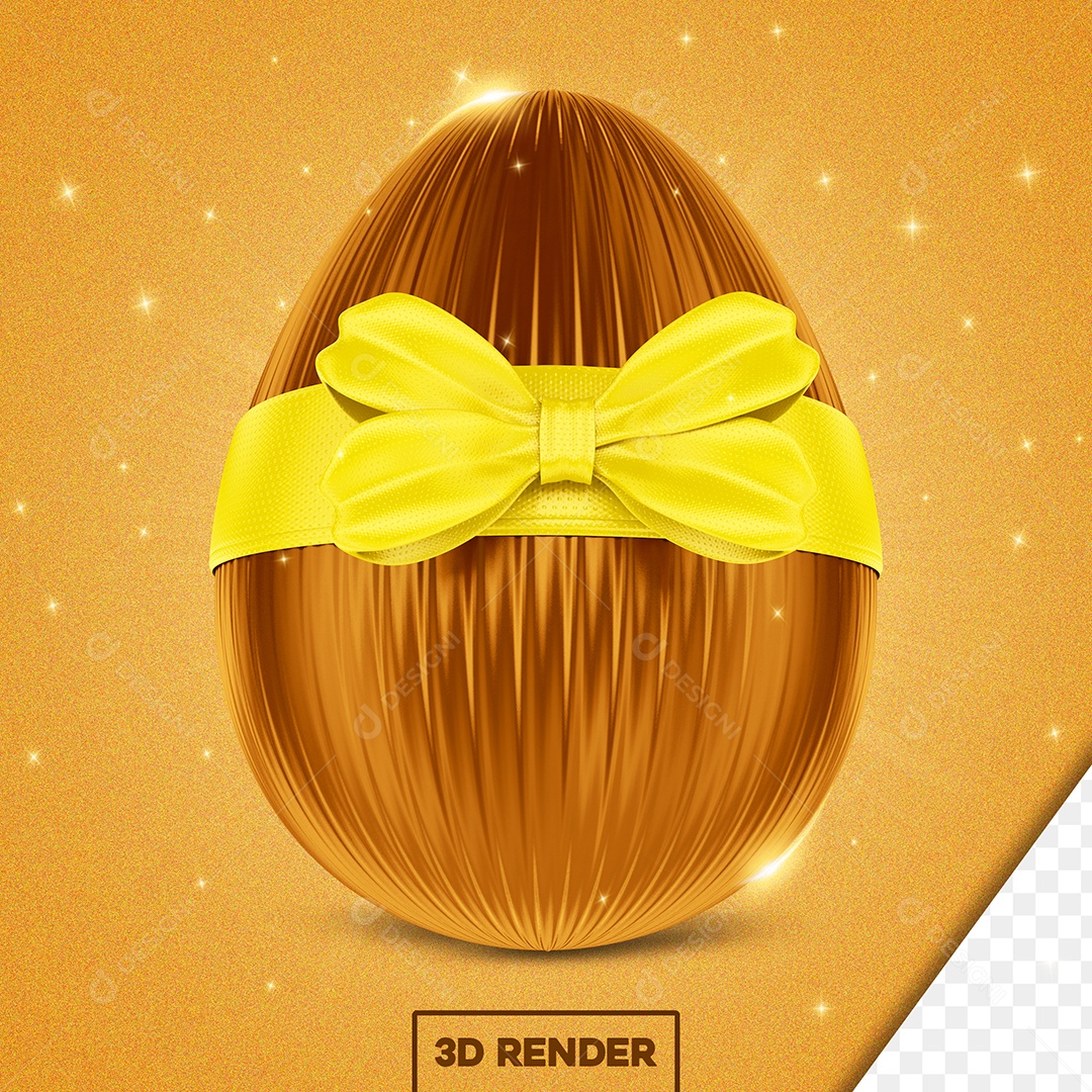 Elemento 3D Para Composição Ovo de Páscoa PSD