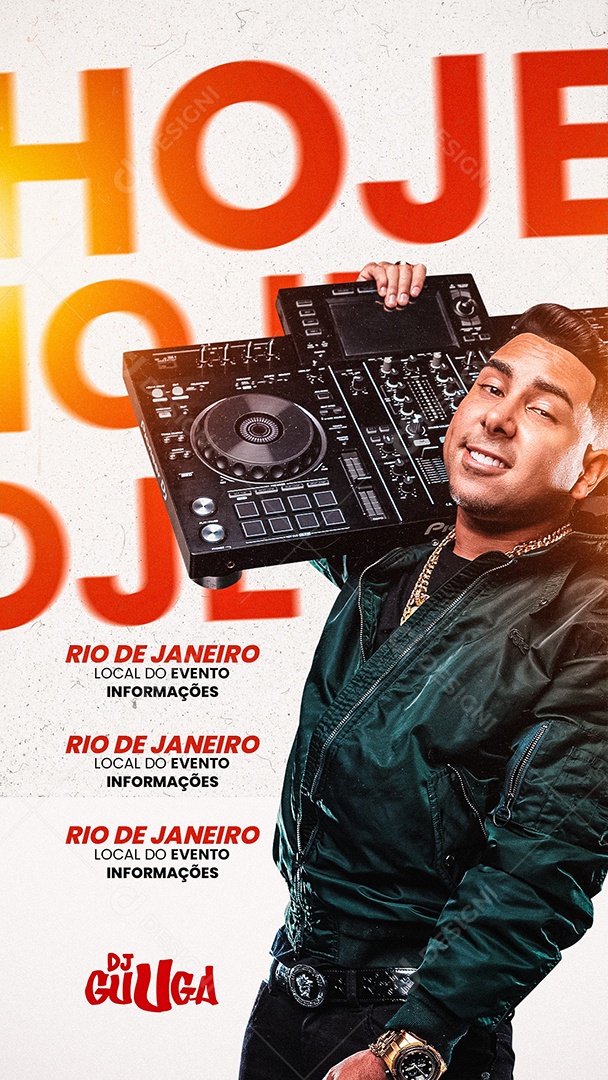Flyer Agenda Próximos Shows Dj Guuga Story Social Media PSD Editável