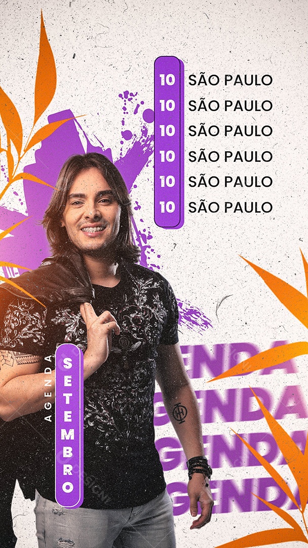 Flyer Agenda Próximos Shows Story Social Media PSD Editável