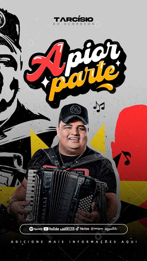 Flyer Show Tarcisio do Acordeon A Pior Parte Story Social Media PSD Editável