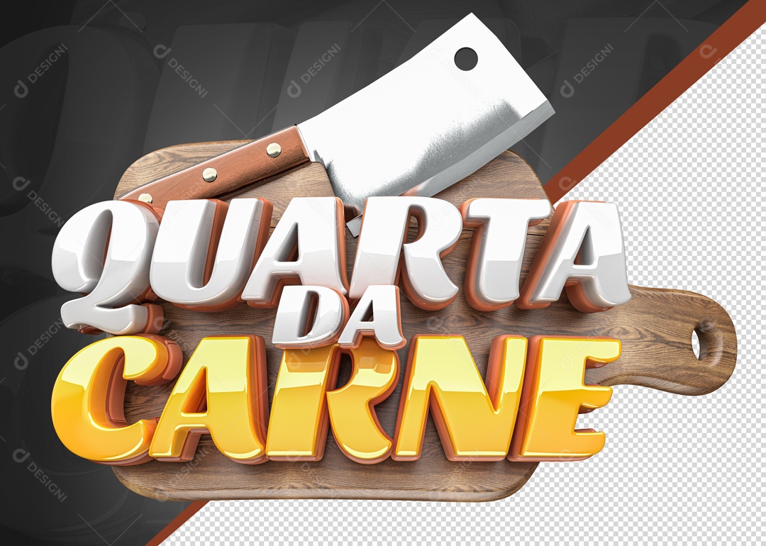Quarta da Carne Selo 3D Para Composição PSD