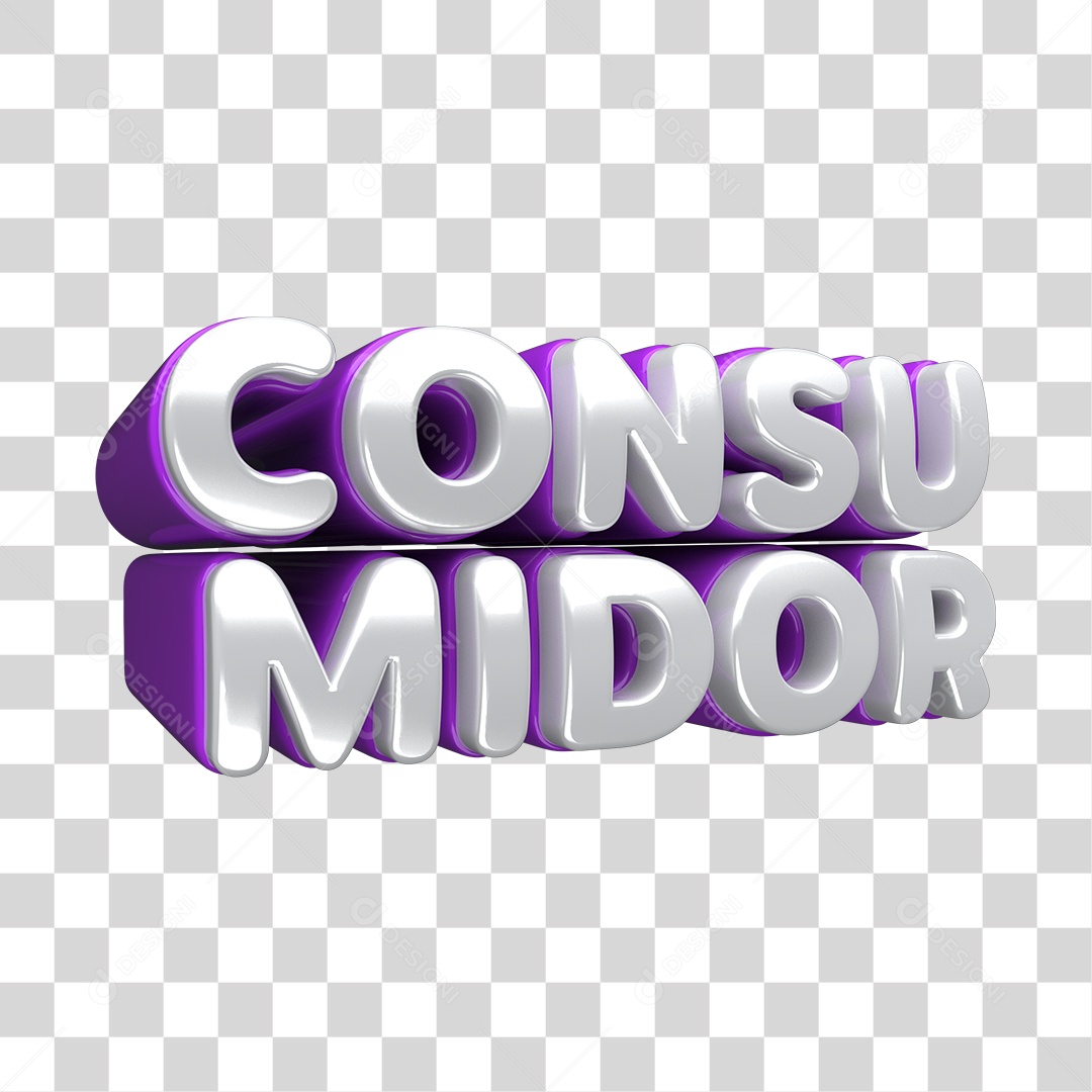 Consumidor Texto 3D Roxo Para Composição PNG Transparente