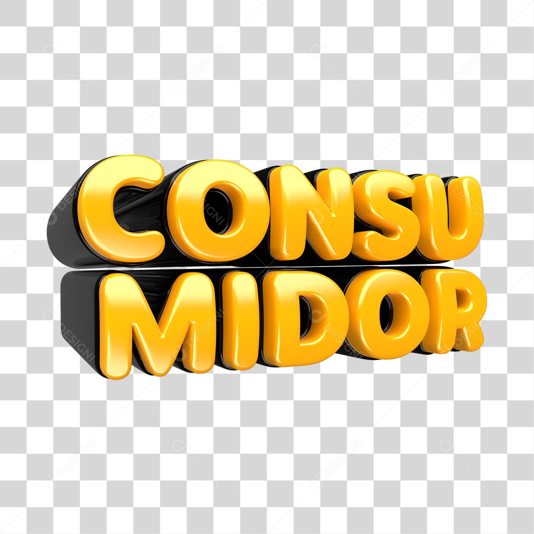 Consumidor Texto 3D Preto Para Composição PNG Transparente