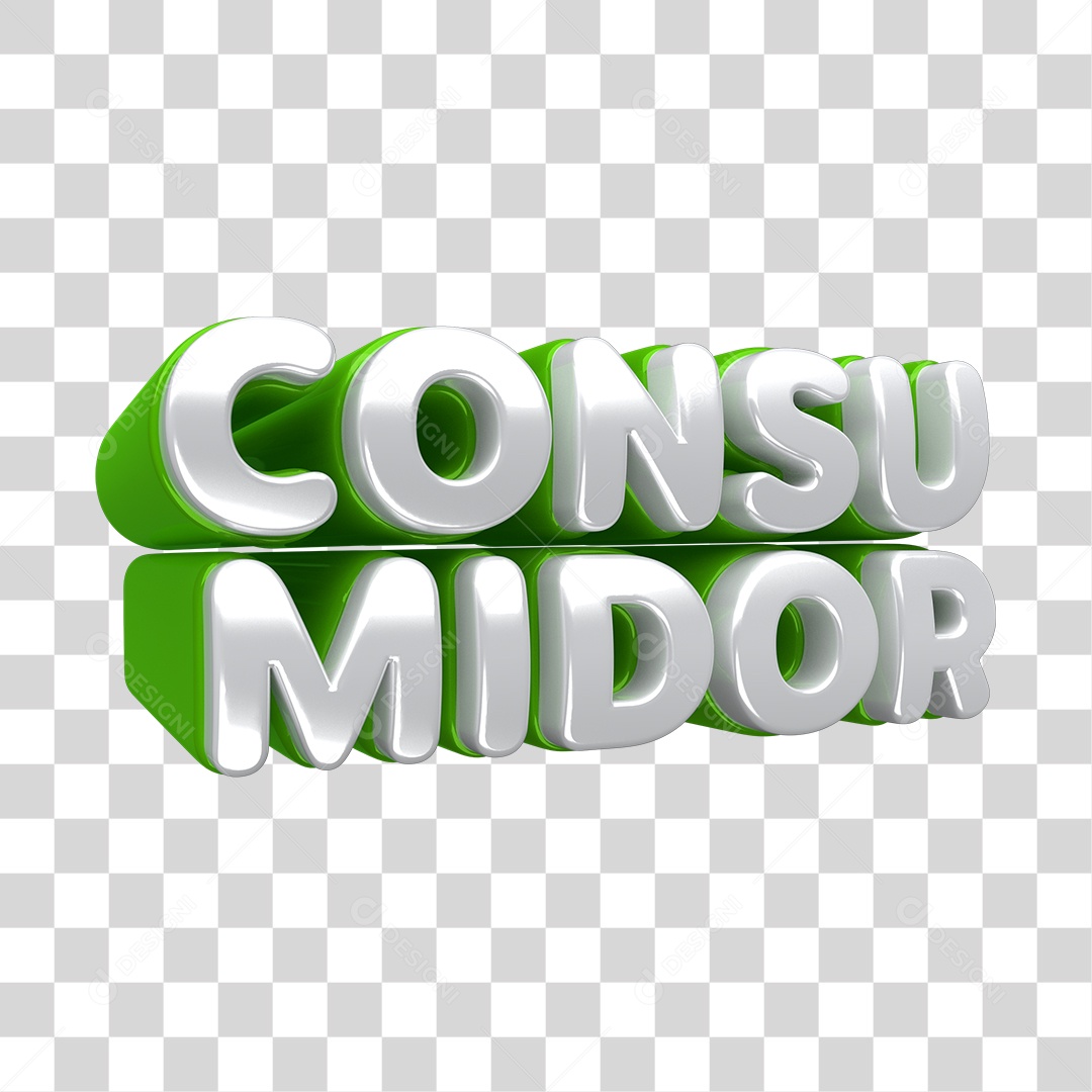 Consumidor Texto 3D Verde Para Composição PNG Transparente