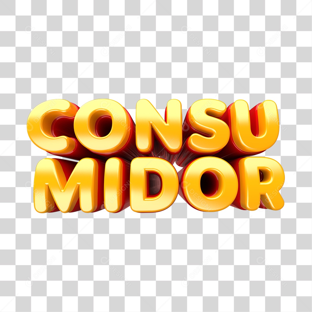 Consumidor Texto 3D Para Composição PNG Transparente