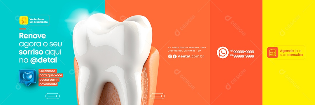 Renove Agora o Seu Sorriso Aqui na Dentista Carrossel Social Media PSD Editável