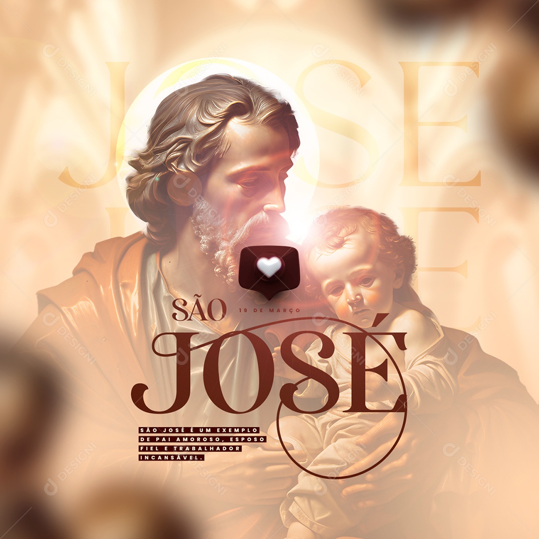 São José é Um Exemplo De Pai Amoroso Social Media PSD Editável