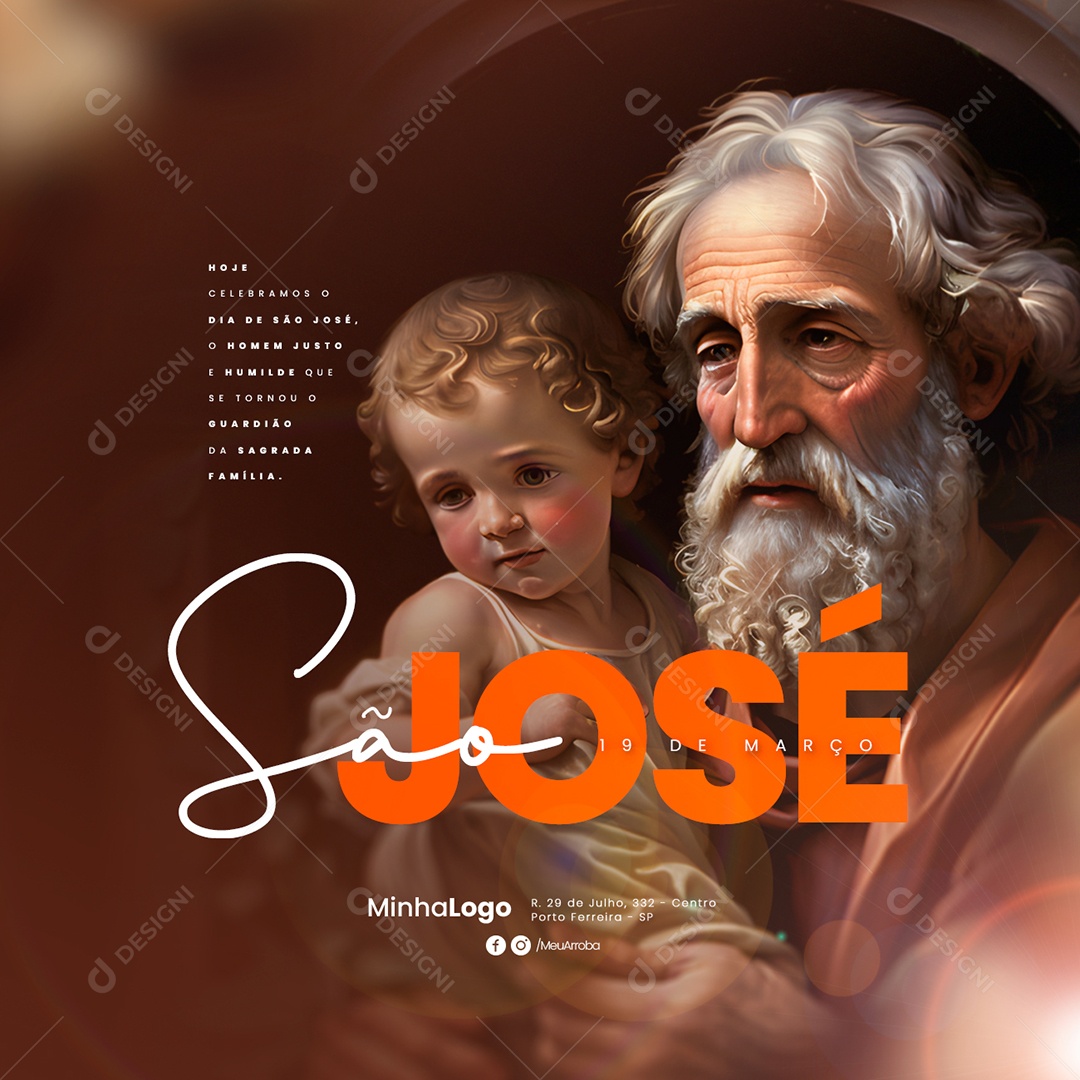 Hoje Celebramos O Dia de São José 19 De Março Social Media PSD Editável