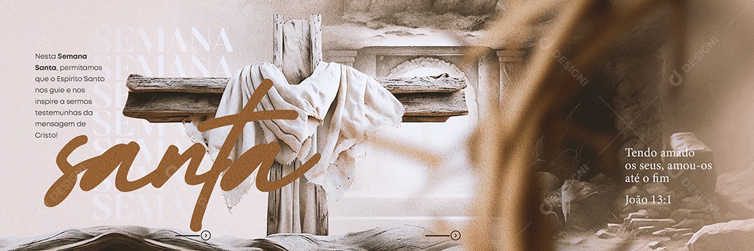 Tendo Amado Os Seus Amou-Os Até O Fim Semana Santa Carrossel Social Media PSD Editável
