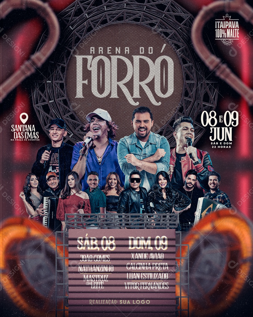 Flyer Arena do Forró Social Media PSD Editável