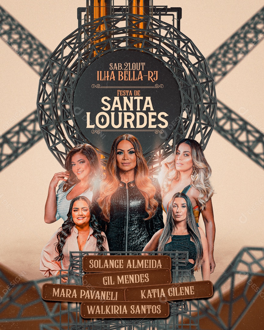 Flyer Festa de Santa Lourdes Social Media PSD Editável