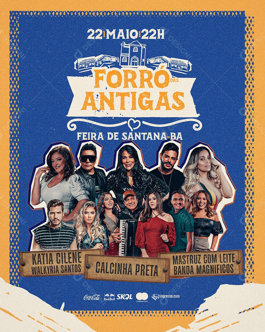 Flyer Forró Das Antigas Social Media PSD Editável