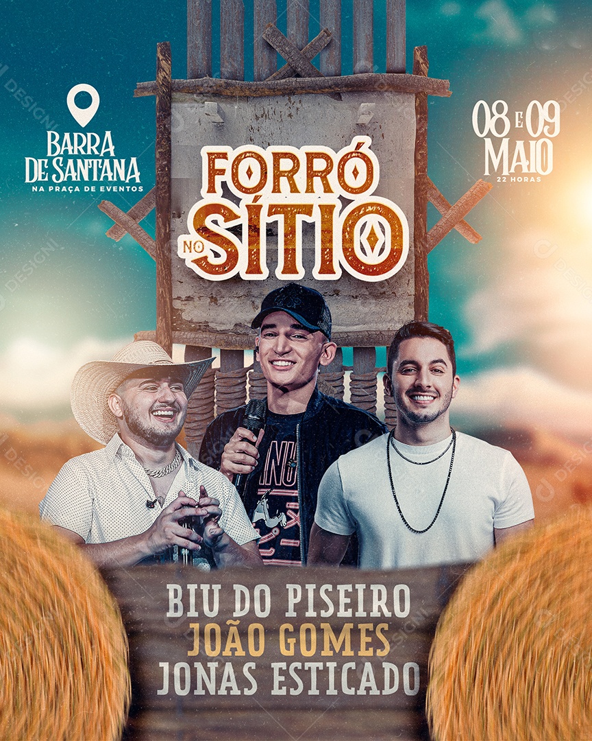 Flyer Forró Sítio Social Media PSD Editável