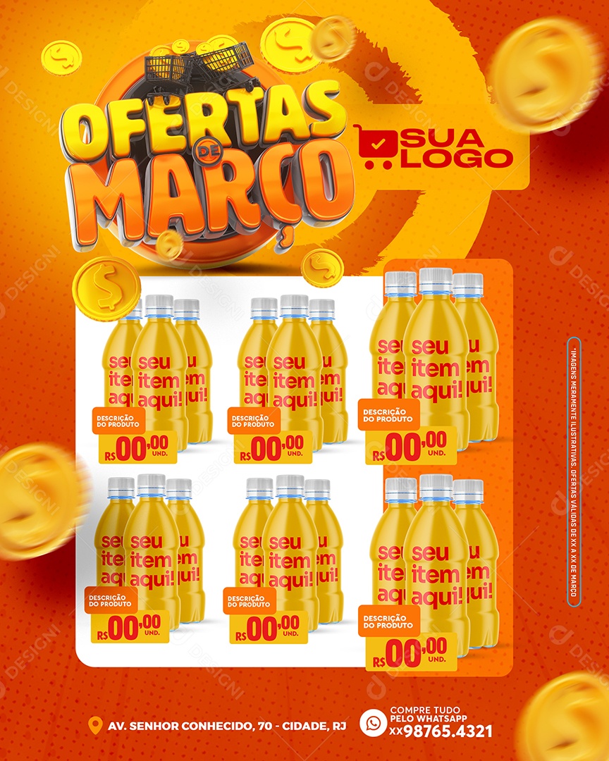 Encarte Ofertas de Março Venha Conferir Social Media PSD Editável