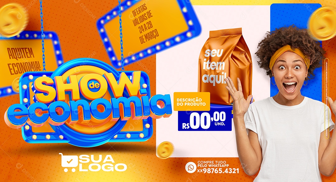 Show de Economia Venha Conferir Social Media PSD Editável