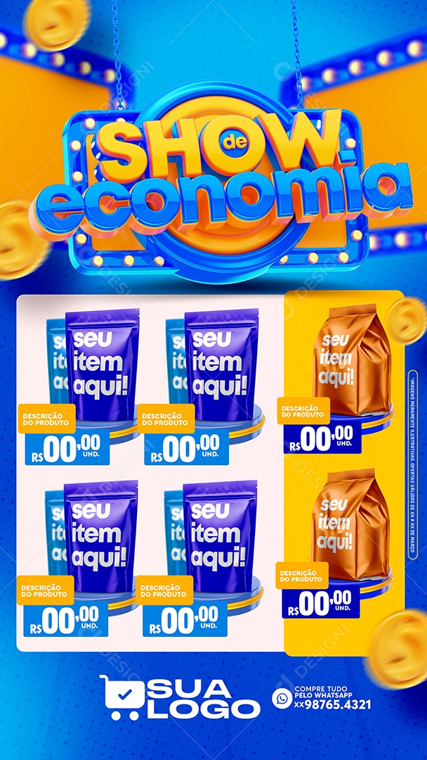 Story Encarte Show de Economia Social Media PSD Editável