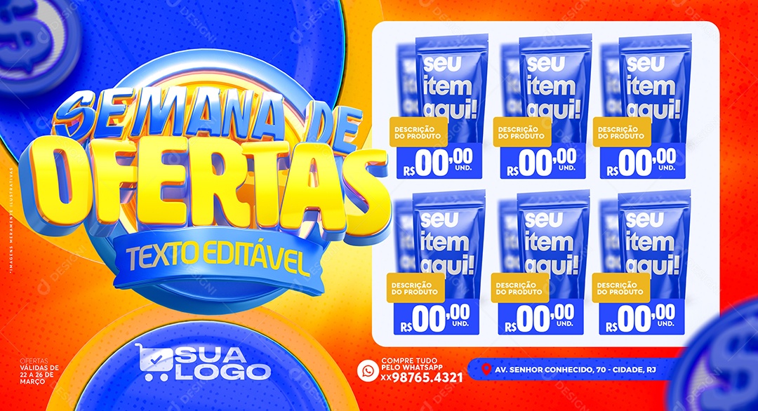 Encarte Semana de Ofertas Venha Conferir Social Media PSD Editável