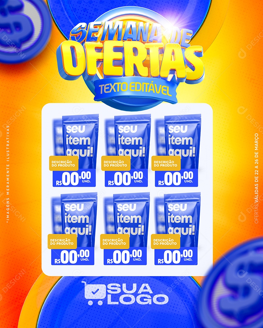 Encarte Semana de Ofertas Venha Conferir Social Media PSD Editável