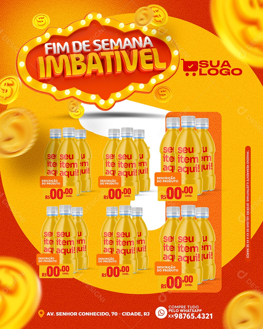 Encarte Fim de Semana Imbatível Venha Conferir Social Media PSD Editável