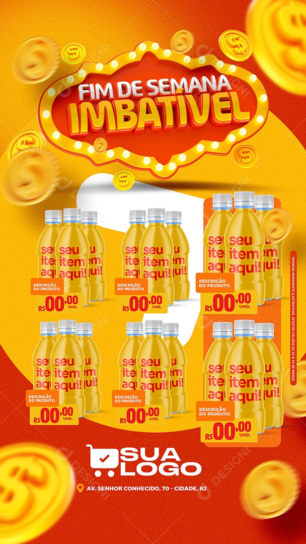 Story Encarte Fim de Semana Imbatível Venha Conferir Social Media PSD Editável