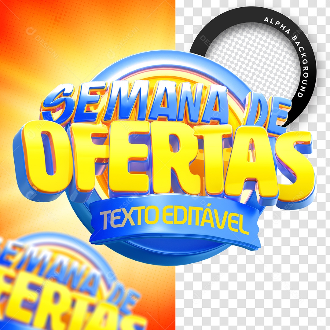 Selo 3D Para Composição Semana de Ofertas PSD