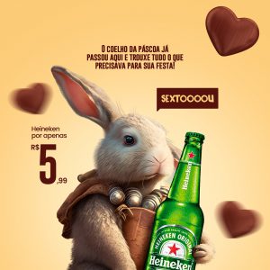 Sextou O Coelho Da Páscoa Já Passou Aqui Heineken Por Apenas 5,99 Cervejaria Páscoa Social Media PSD Editável