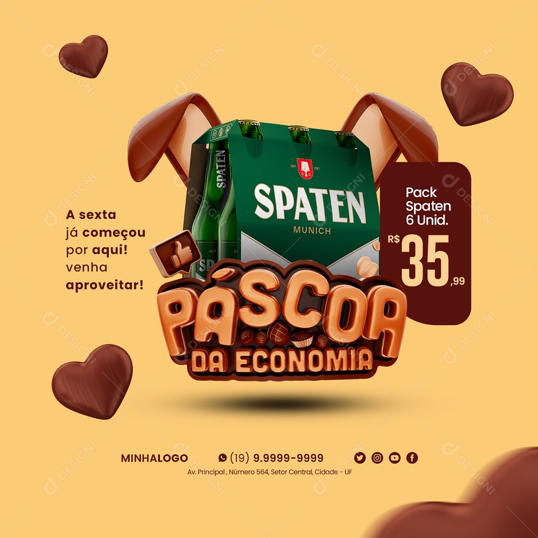 Páscoa Da Economia A Sexta Começou Pack Spaten Cervejaria Páscoa Social Media PSD Editável