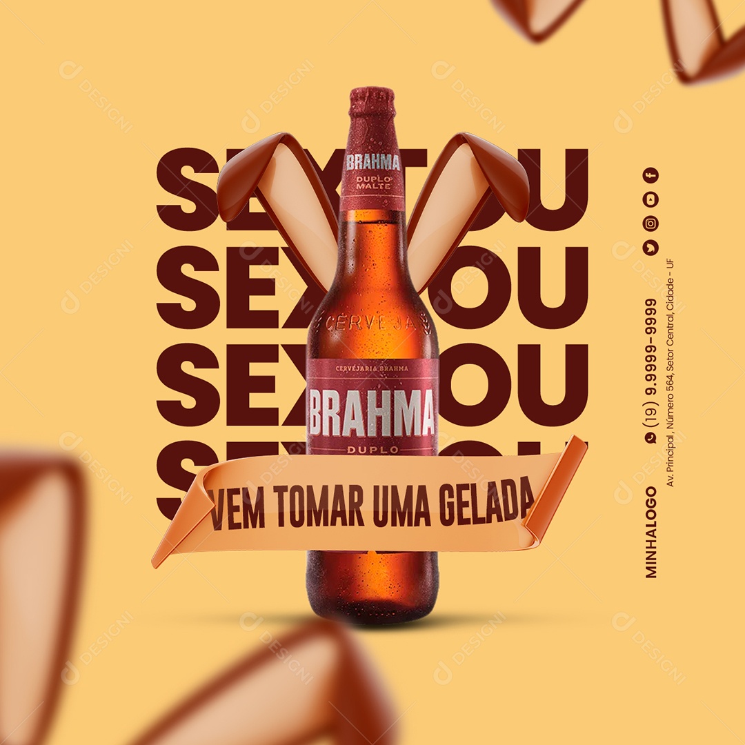 Sextou Vem Tomar Uma Gelada Cervejaria Páscoa Social Media PSD Editável