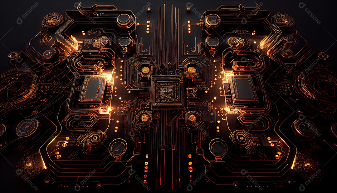 Projeto de ciberespaço de circuito abstrato criado.