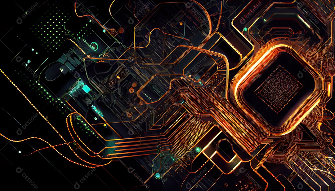 Projeto de ciberespaço de circuito abstrato criado.