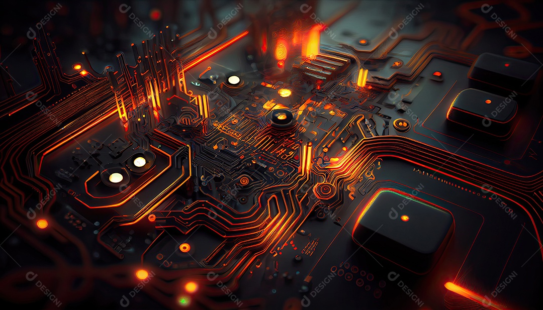 Projeto de ciberespaço de circuito abstrato criado.