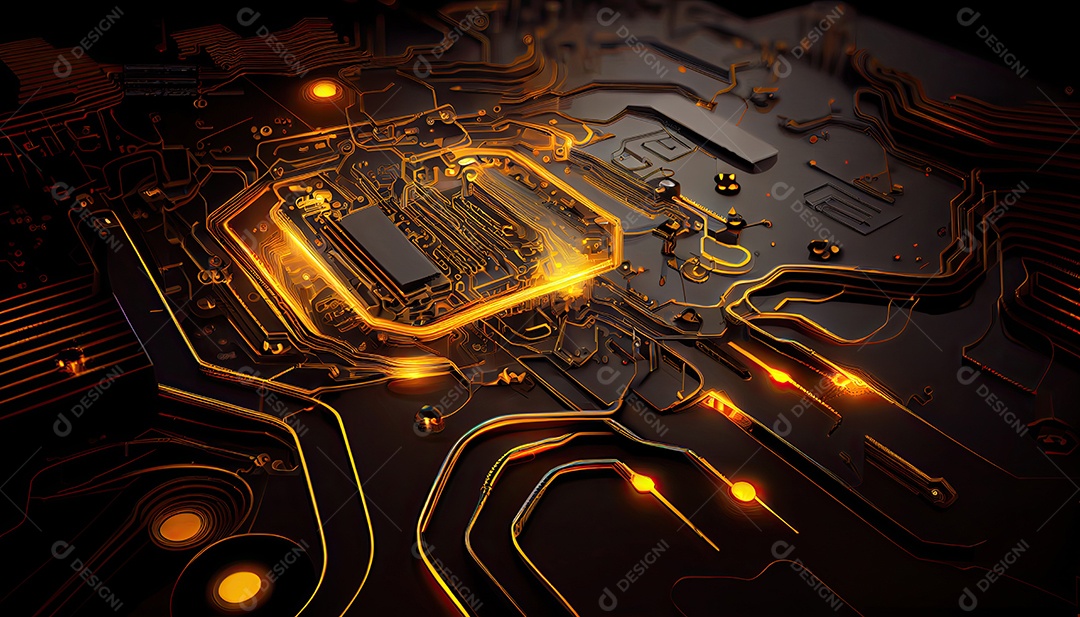 Projeto de ciberespaço de circuito abstrato criado.