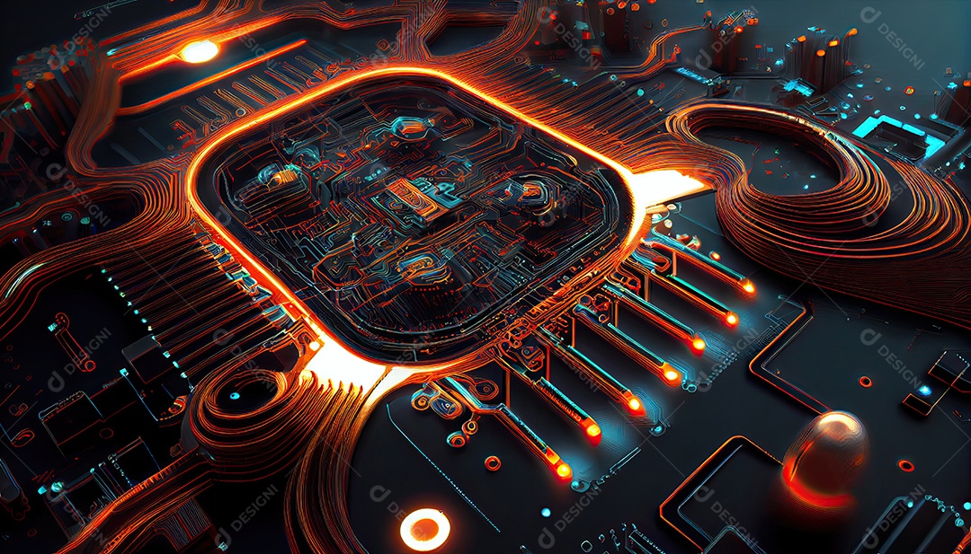 Projeto de ciberespaço de circuito abstrato criado.