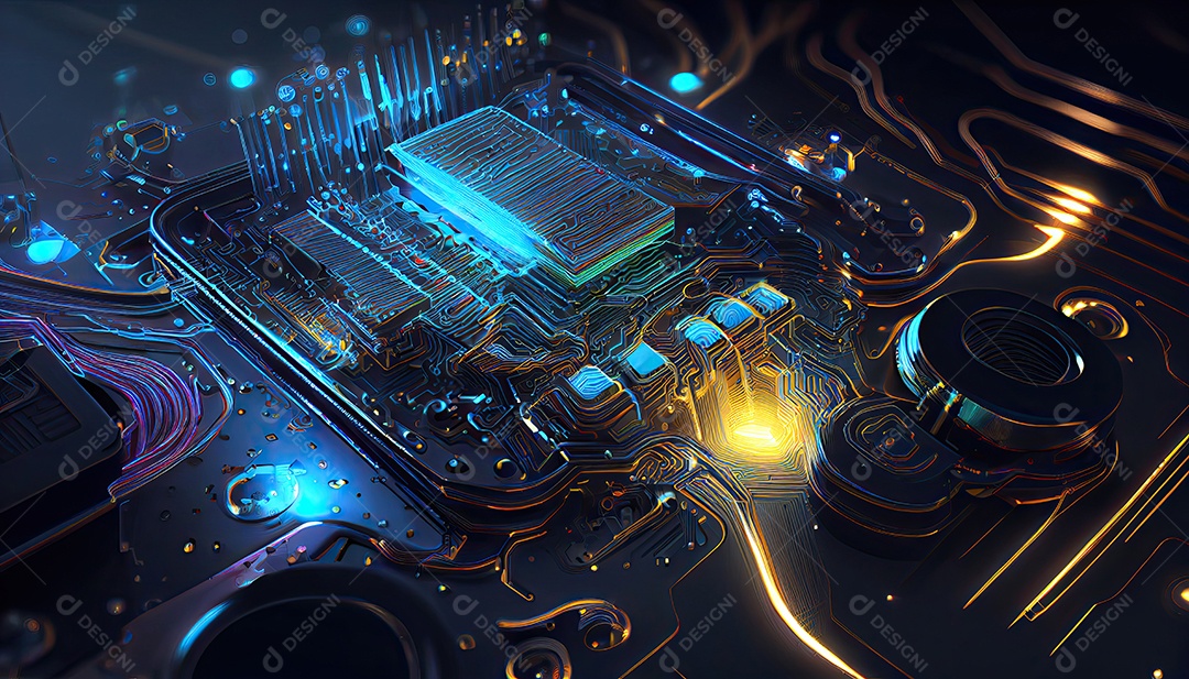 Projeto de ciberespaço de circuito abstrato criado.