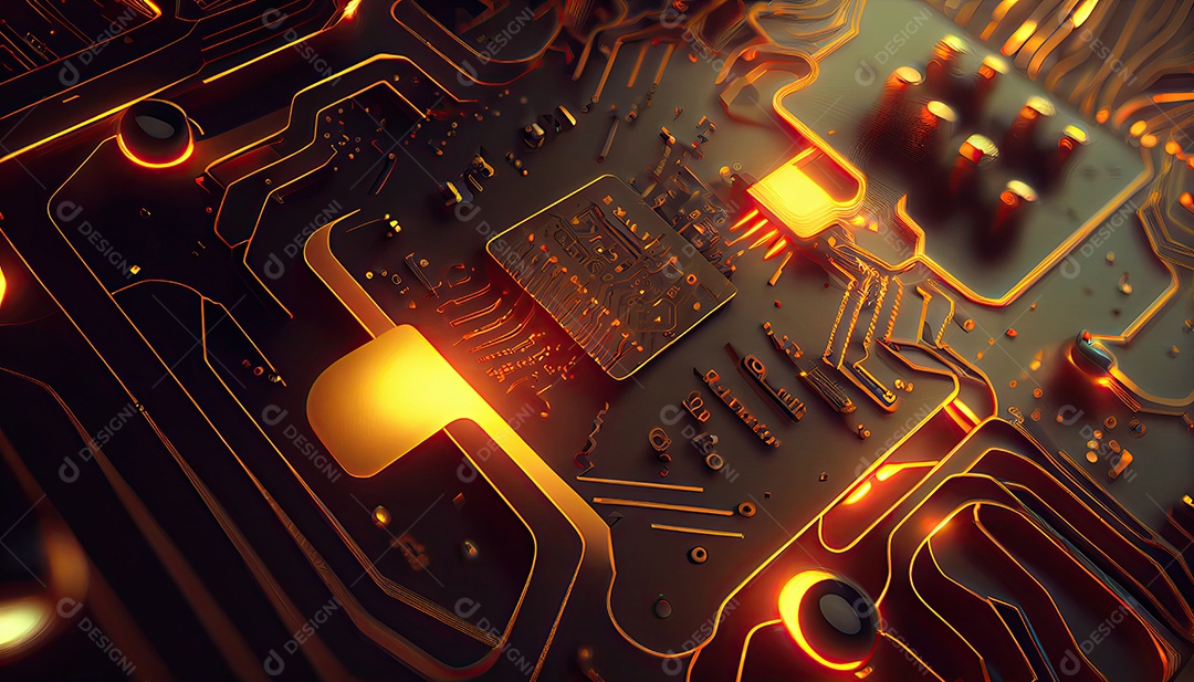 Projeto de ciberespaço de circuito abstrato criado.