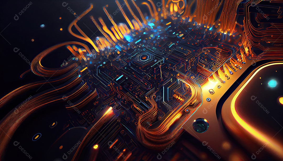 Projeto de ciberespaço de circuito abstrato criado.