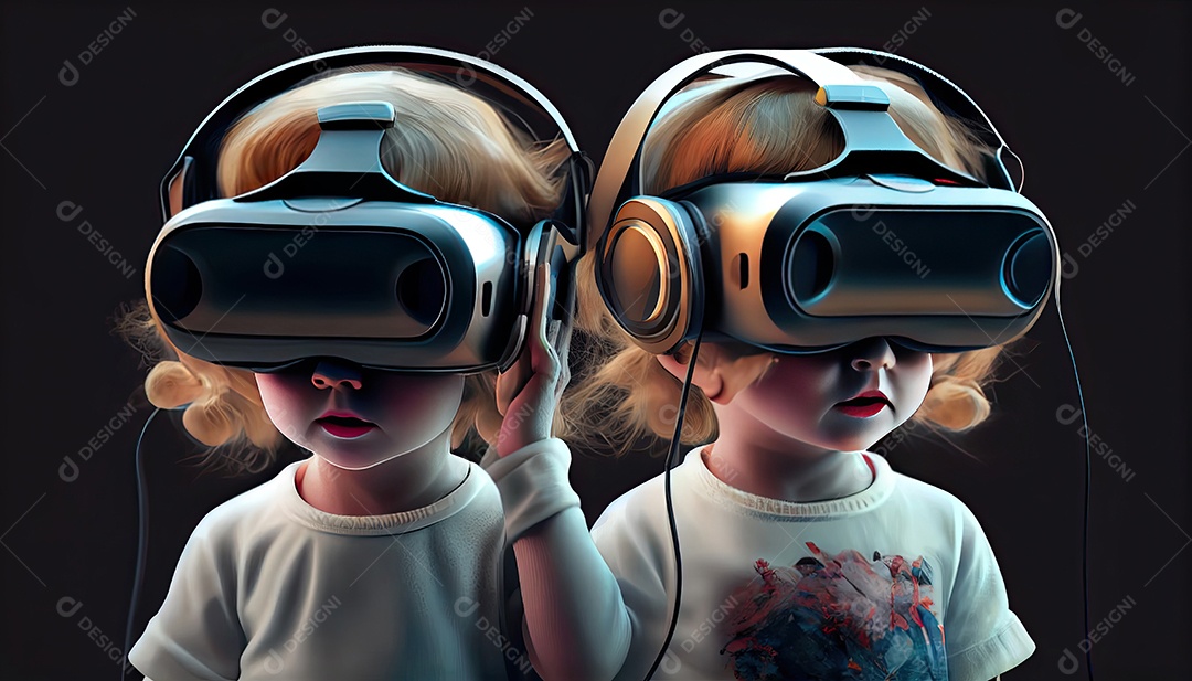 Design de colagem de conceito AI Metaverse com uso de fone de ouvido VR com tecnologia futurista de óculos inteligentes.