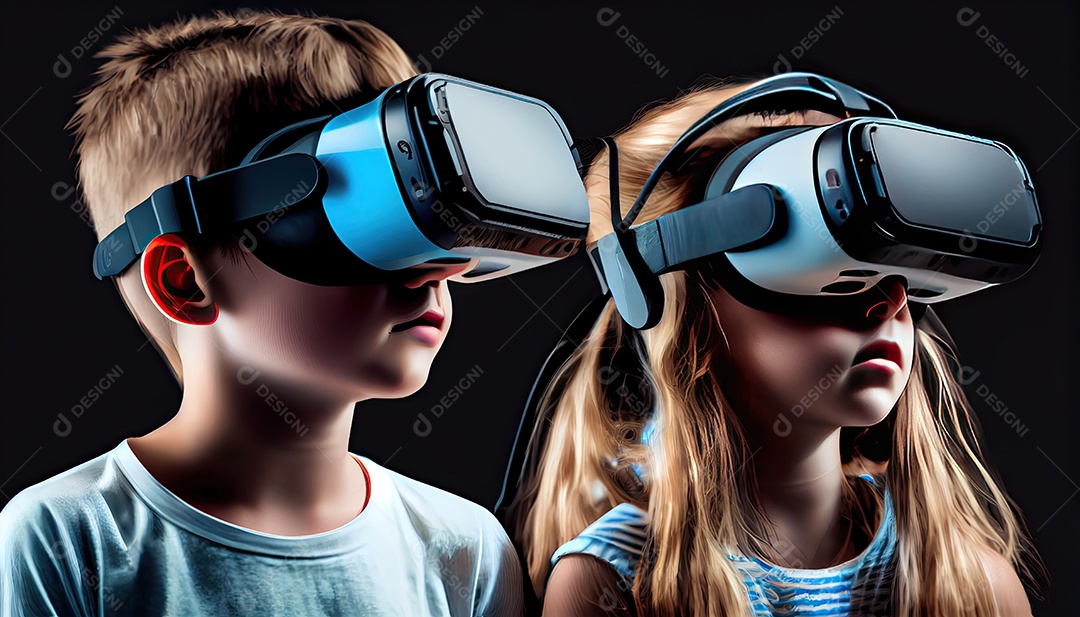 Design de colagem de conceito AI Metaverse com uso de fone de ouvido VR com tecnologia futurista de óculos inteligentes.