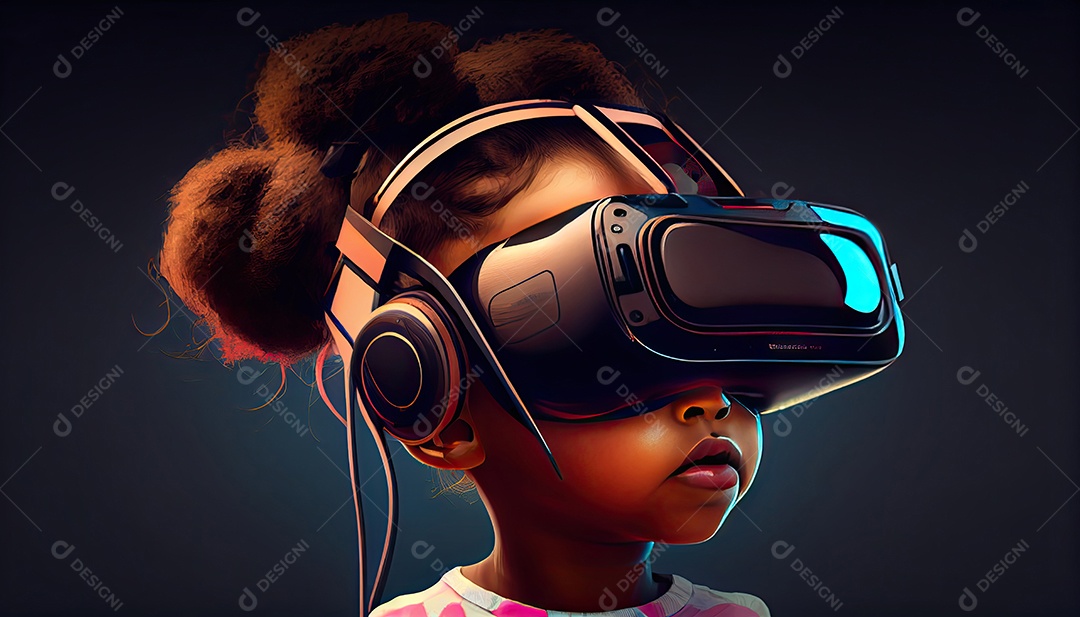 Design de colagem de conceito AI Metaverse com uso de fone de ouvido VR com tecnologia futurista de óculos inteligentes.
