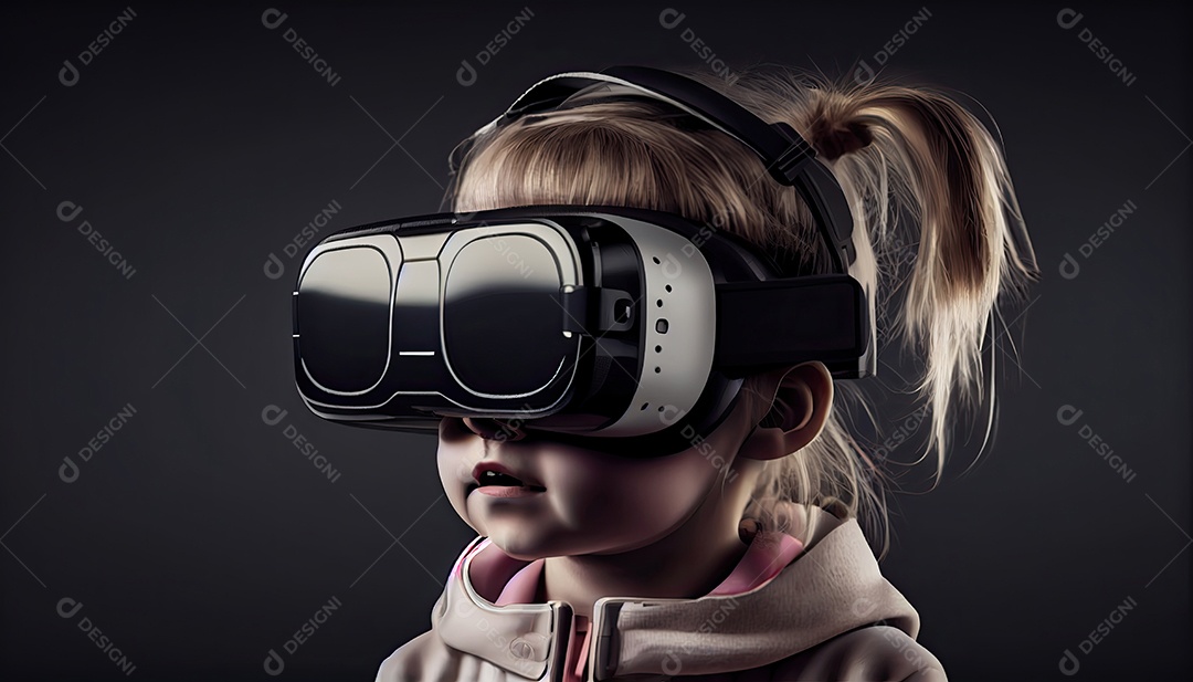 Design de colagem de conceito AI Metaverse com uso de fone de ouvido VR com tecnologia futurista de óculos inteligentes.