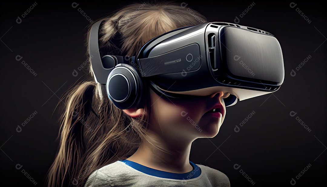 Design de colagem de conceito AI Metaverse com uso de fone de ouvido VR com tecnologia futurista de óculos inteligentes.